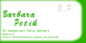 barbara petik business card